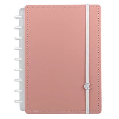 Caderno Inteligente Rose Pastel Médio 80 Folhas 9 discos - Caderno Inteligente