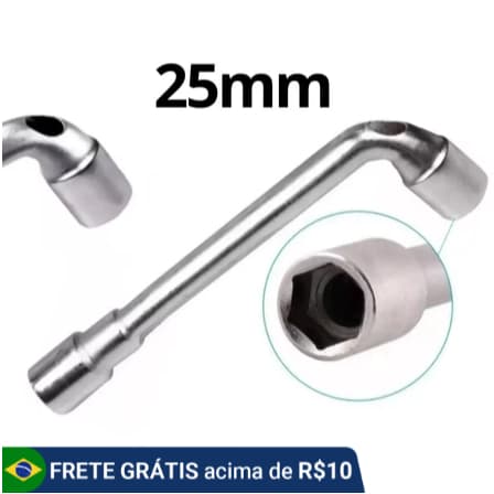 Chave Biela L Vazada 25mm Reforçada Com Furo Passante