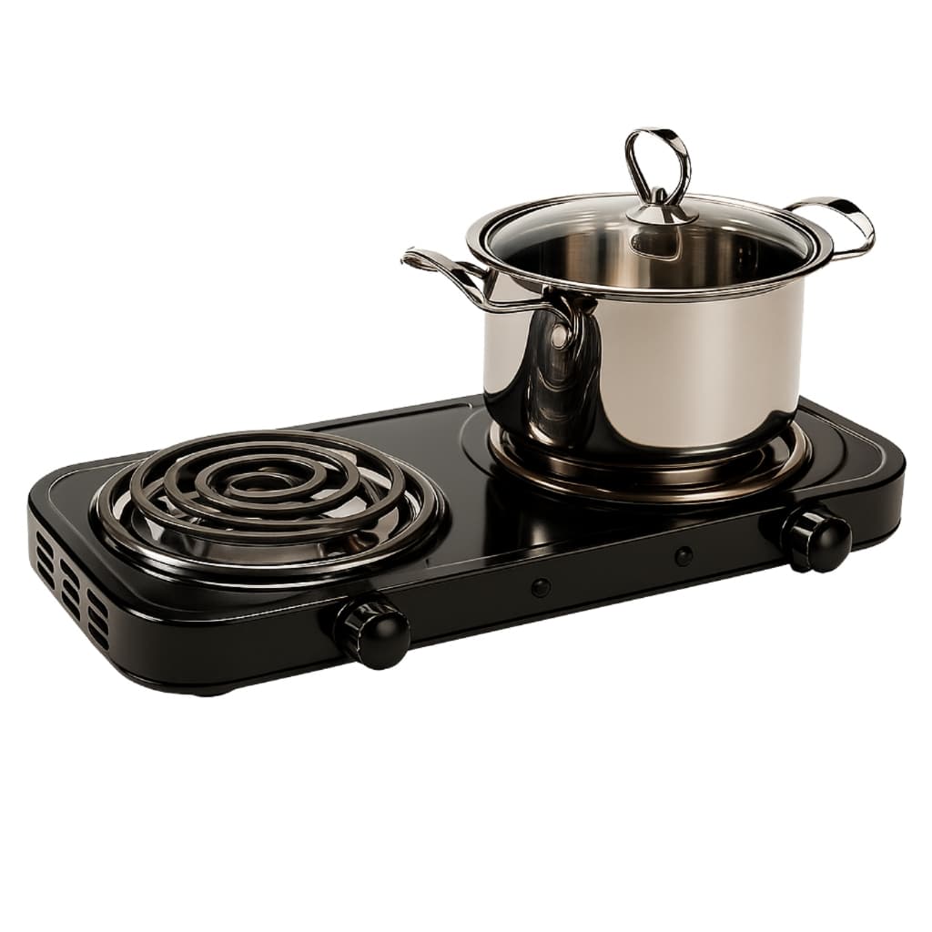 Fogareiro Fogão Elétrico 110V Cooktop Camping 2000 Watts 2 Bocas