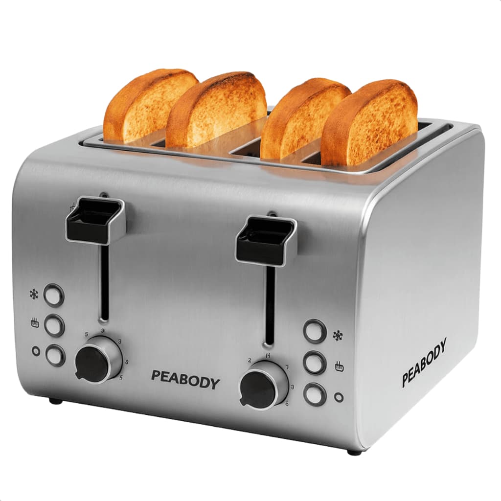 Torradeira Elétrica Inox Tosta Pão 4 Fatias 7 Níveis Com Bandeja Coletora
