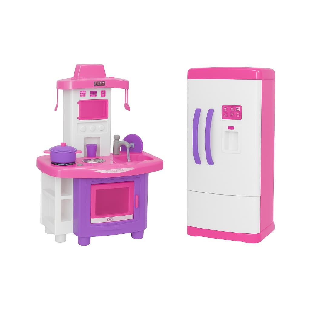 KIT FOGÃO COMPLETO E GELADEIRA DUPLEX PAIS E FILHOS