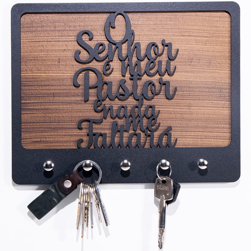 Porta chaves de parede o senhor e meu pastor decoração cristã