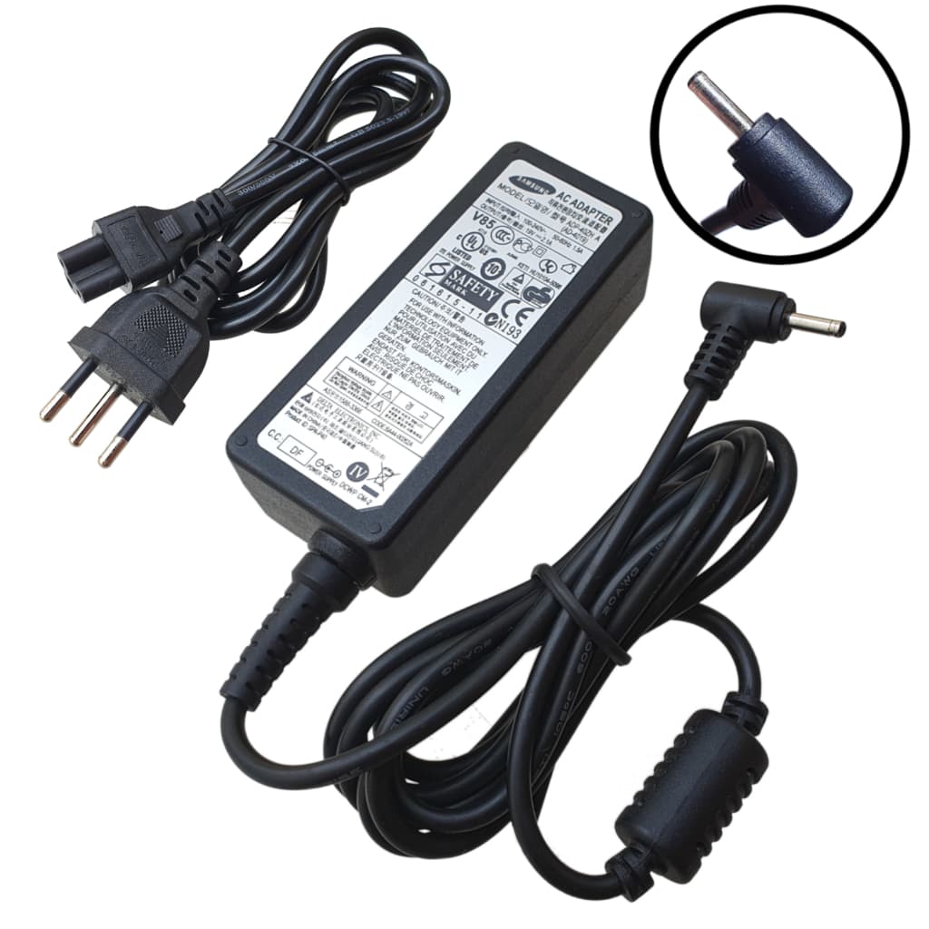 Mini Fonte Bivolts para Notebook Samsung 19 Volts 2.1A Pino diâmetro 3.0,mm e furo 1.0mm