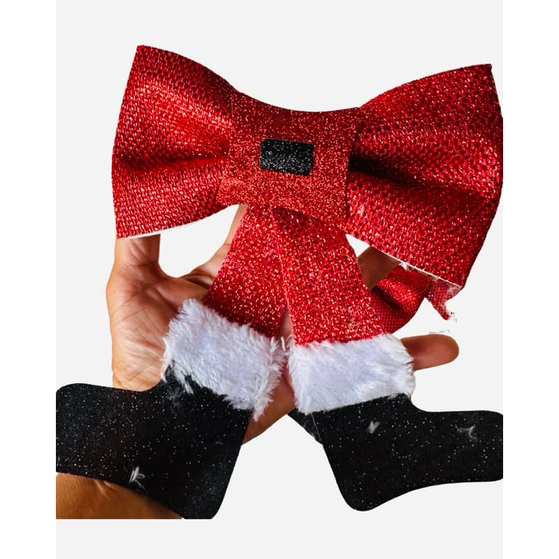 Laço para árvore de Natal grande presente Natalino Papai Noel 21x18cm- Decoração de Natal