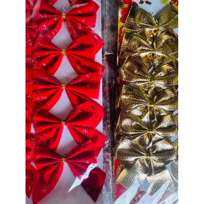 kit Laços de Natal Natalinos Decoração Enfeites de Natal 12 unidades