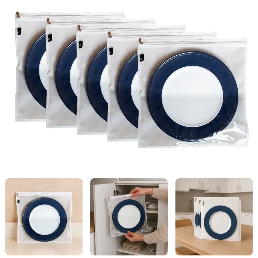 Kit Capa Envelope Sousplat Jogo Americano 40x40cm Protetor Organizador Com Ziper