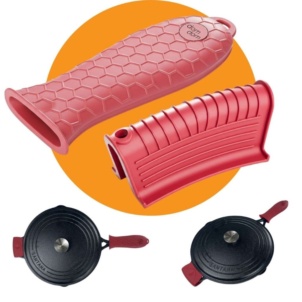 Kit 2 Capa Protetora Pegador de Silicone Isolamento Térmico Alça e Cabo para Panela Frigideira Chapa
