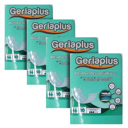Kit Com 4 Pacote de Absorvente Geriátrico Geriaplus - 50 Unidade Cada-Total 200 Unidades