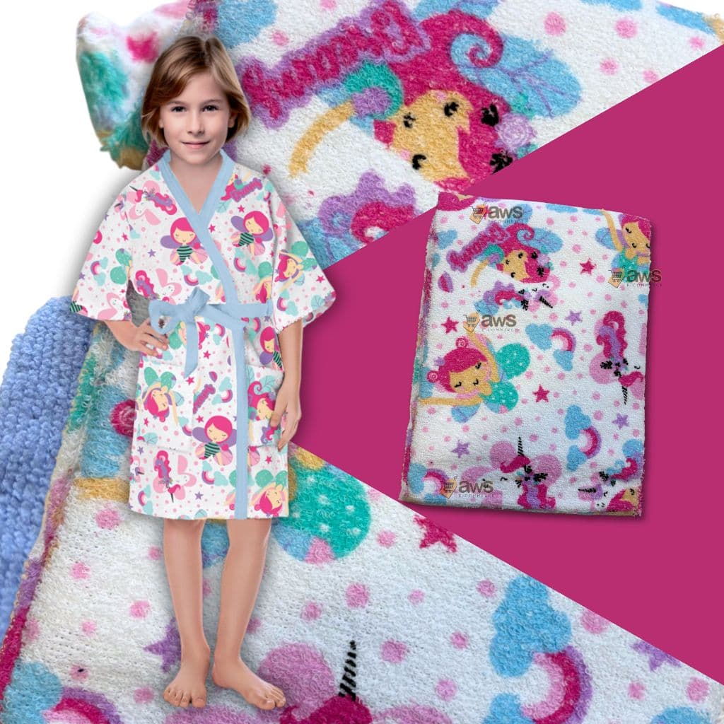 Roupão Infantil Kids Felpudo Estampado Divertido Lepper