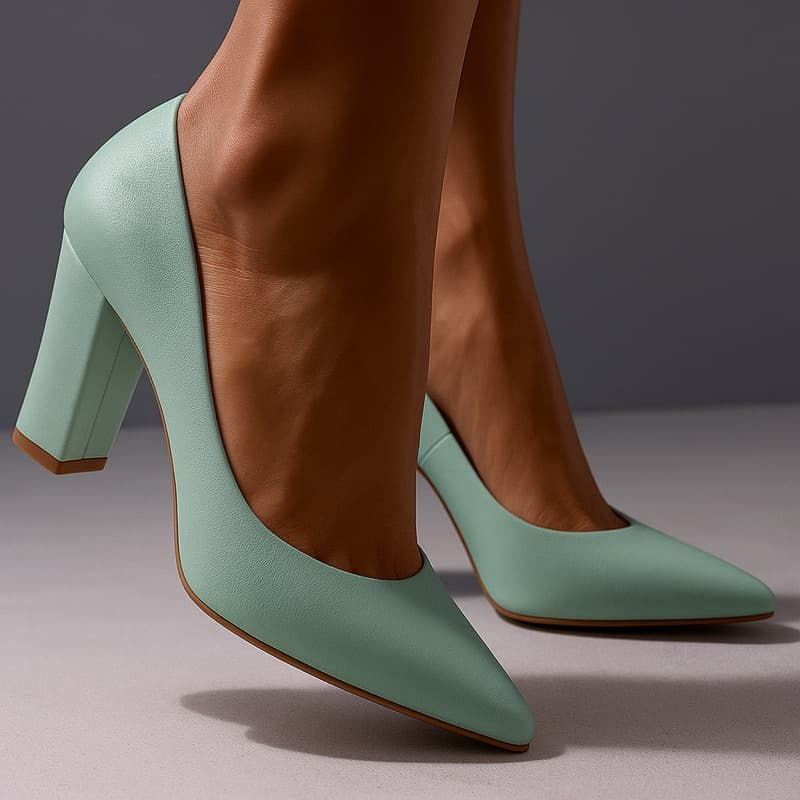 Scarpin Feminino Salto Grosso Alto 8 cm Clássico NAPA Social Casual