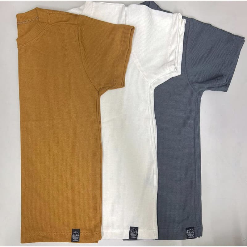 KIT 3 Camiseta Infantil Oversized Malha Texturizada