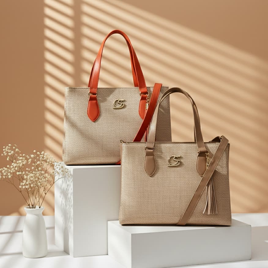 Kit 2 Bolsas Gaby Show - Bolsa Tiracolo Média Tecido - Transversal, Passeio, Bolsa Moderna, Casual