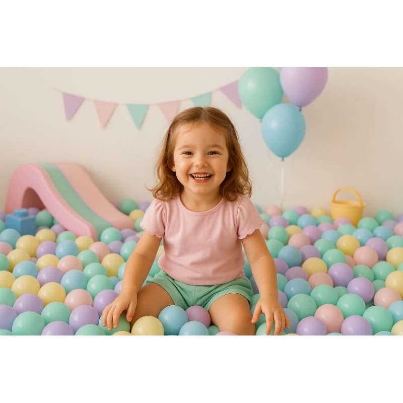 25 Unidades de Bolinhas de Piscina Tons especiais -Rosa e Azul Bebê, Lilás, Verde Água e Amarelo Brinquedo, Infantil.