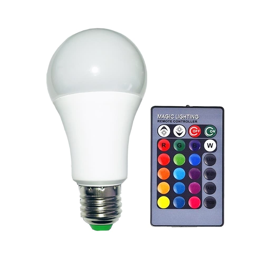 Lâmpada Led Colorida Rgb 10w Controle Remoto Com Efeitos - Rgb