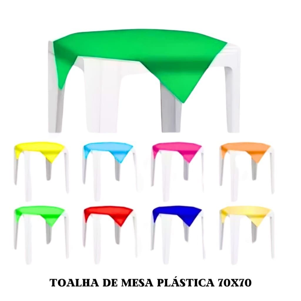 Toalha Plástica de Mesa Abaplast 70x70cm –Lavável e Reutilizável – Cores Variadas
