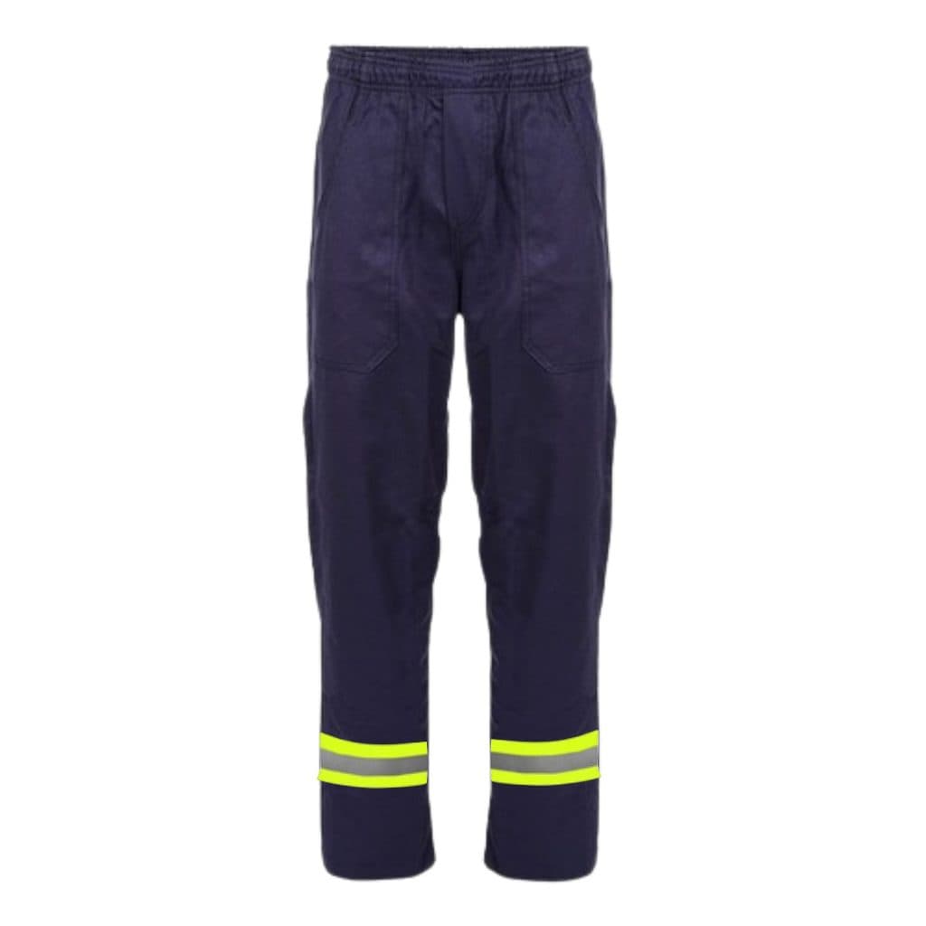 Calça Brim Profissional Com Faixa Refletiva Resistente