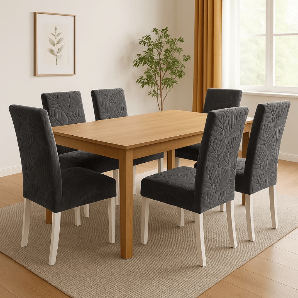 KIT 4 Capa Elástica Para Cadeira Mesa de Jantar Estampada Tecido de Luxo