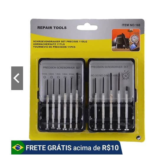 Kit 11 pcs P Chaves - Jogo Chaves de Precisão Philips Fenda