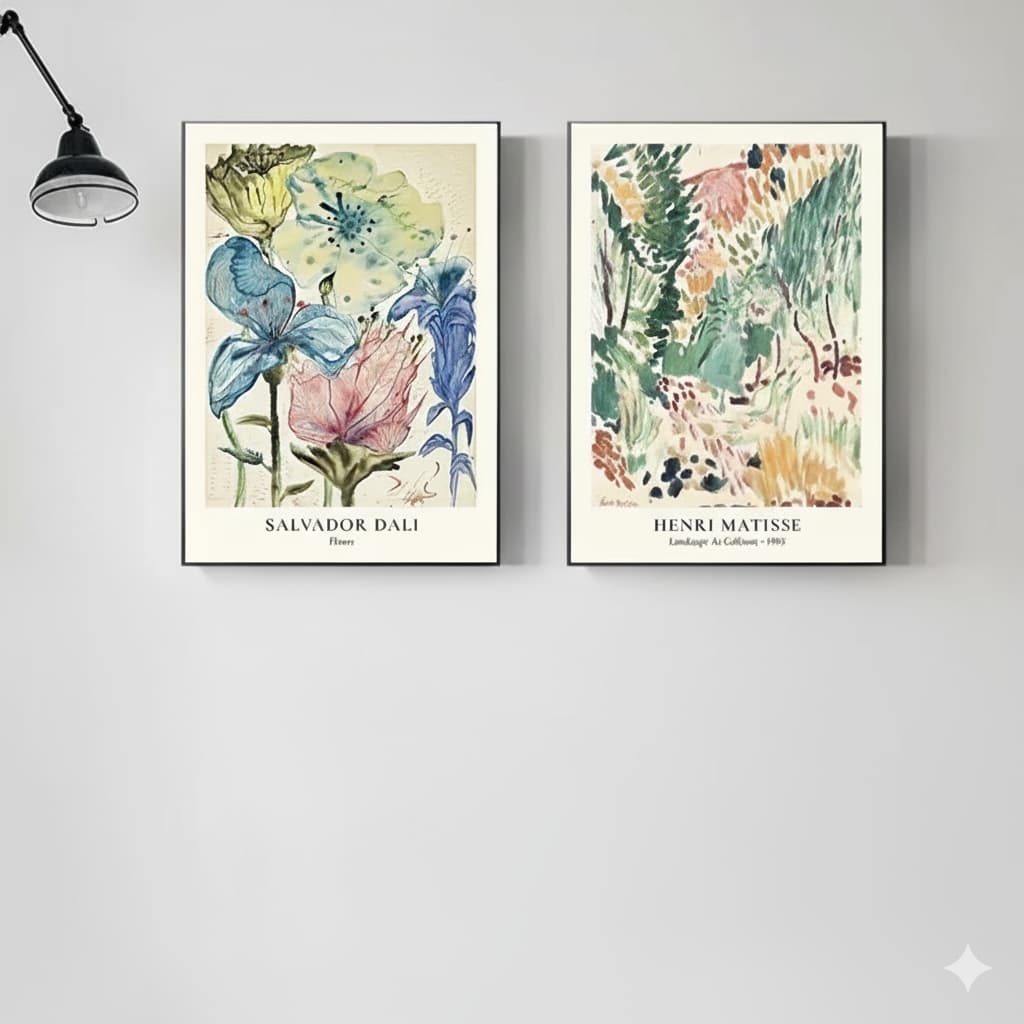Quadro decorativo arte estrela vaso (2 peças - 40x60)