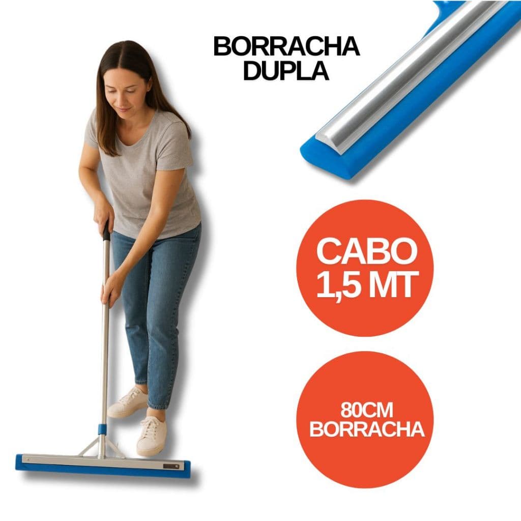 Rodo de Alumínio 80 cm com Cabo Artlimp Limpeza Casa Faxina Rapar