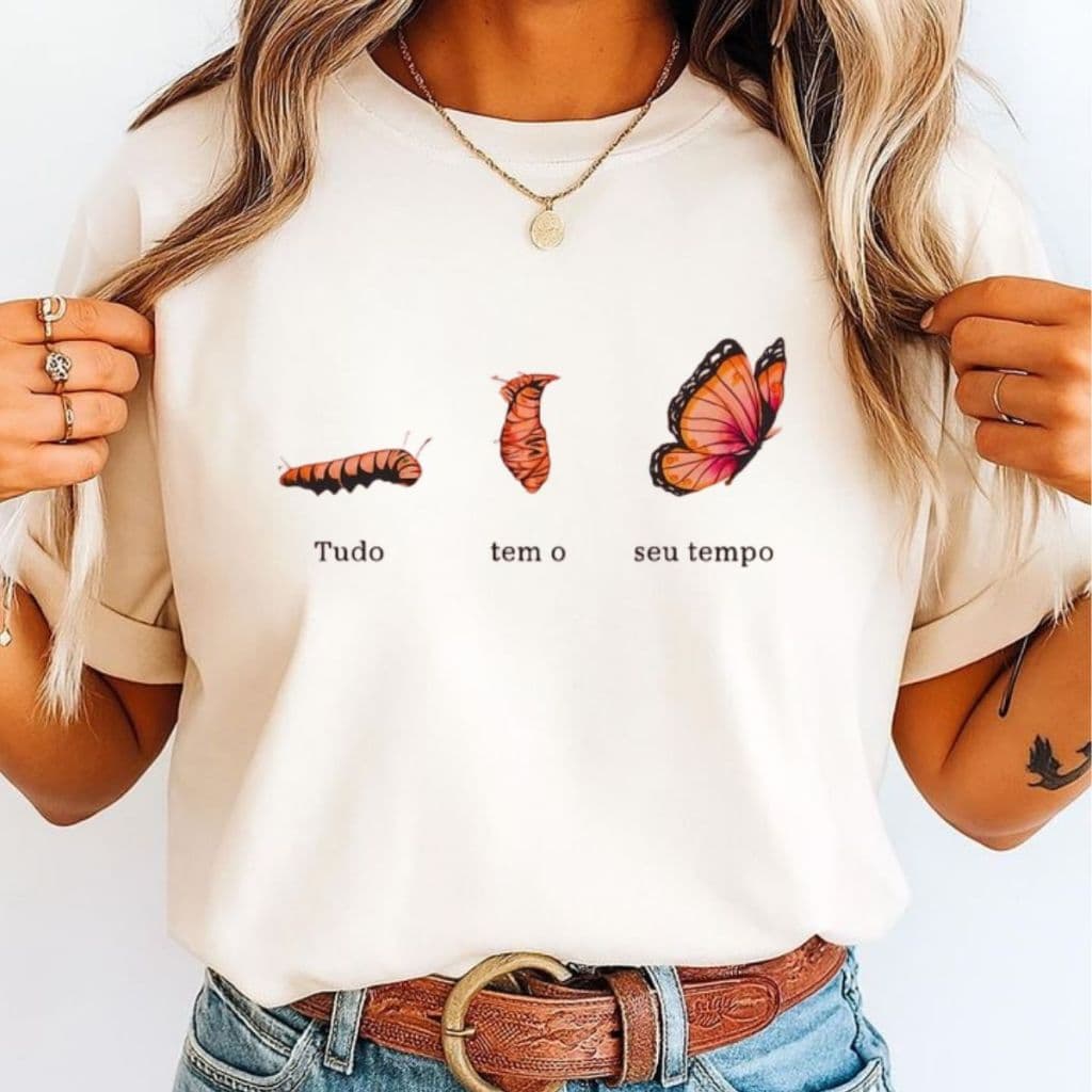 Camiseta T-Shirt Básica Estampada Várias Cores