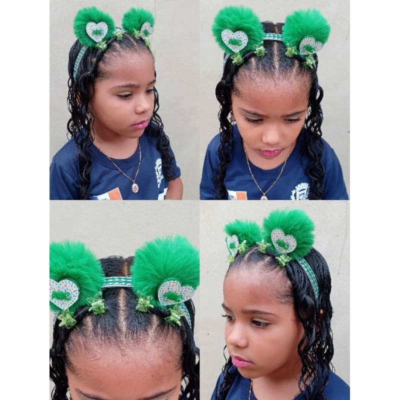 Tiara escolar pompom ABC verde. Tiara pompom. Laço escolar. LEIA TODA A DESCRIÇÃO!!!
