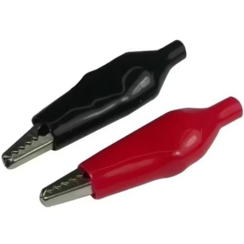 Kit 5 pares garra jacaré isolada pequena embalagem 5amperes vermelho e preto