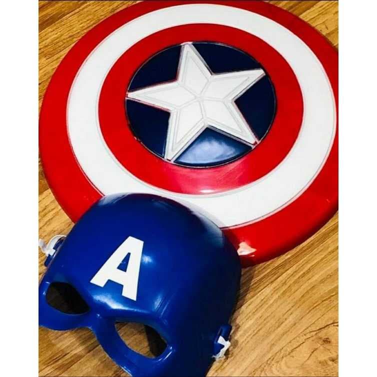 Fantasia Infantil Escudo Capitão América + Mascara Capitão América