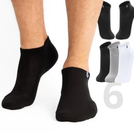 Meia 100% Algodão Unissex Masculinas Cano Baixo Soquete Kit 3 Pares