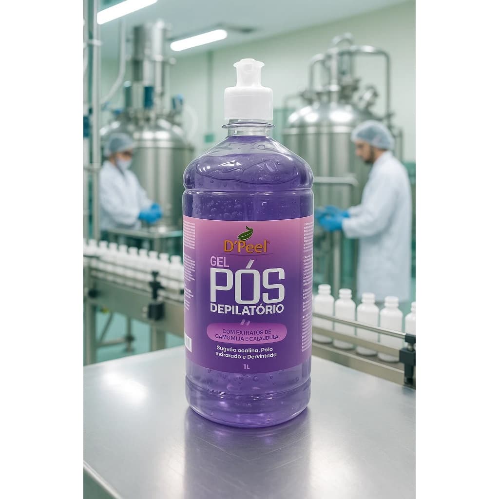 Gel Pós Depilatório 1L D'peel - Refrescante, Calmante, Hidratante, Diminui o inchaço - Uso Profissional e Doméstico
