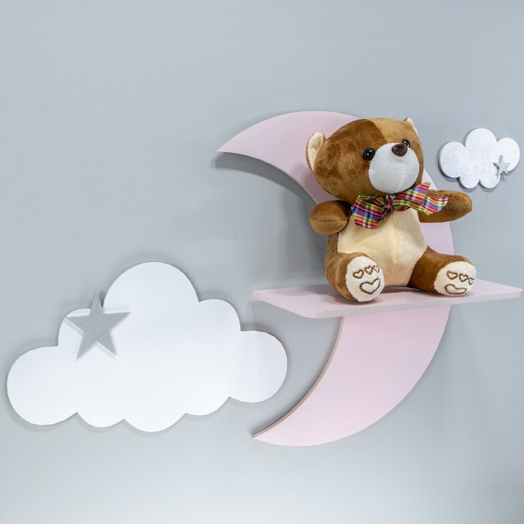 Prateleira infantil lua e nuvens