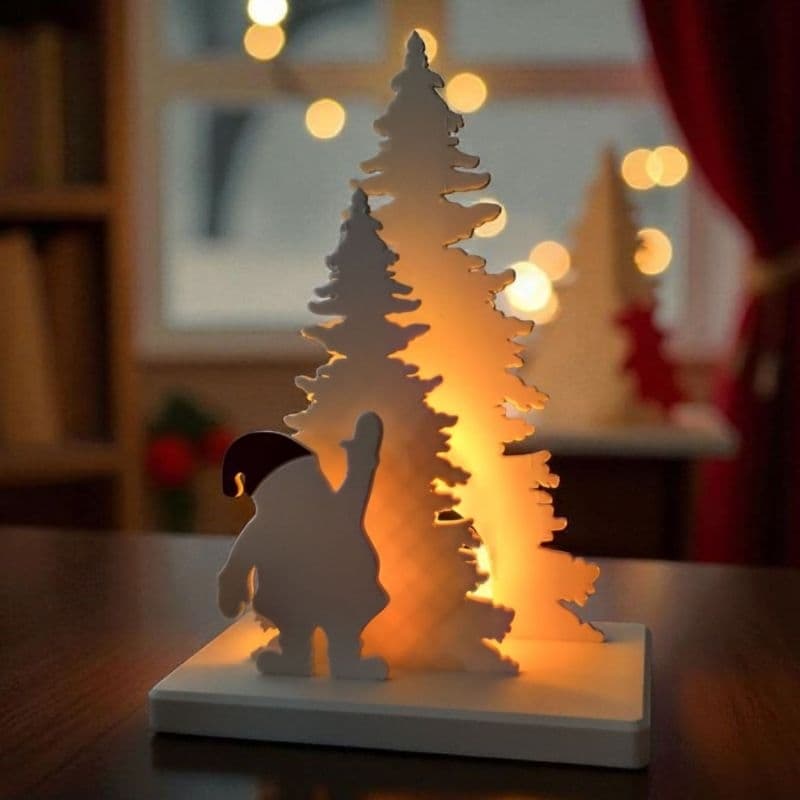 Decoração Natalina Papai Noel Com Brinde Vela de LED -  Enfeite de Natal Minimalista