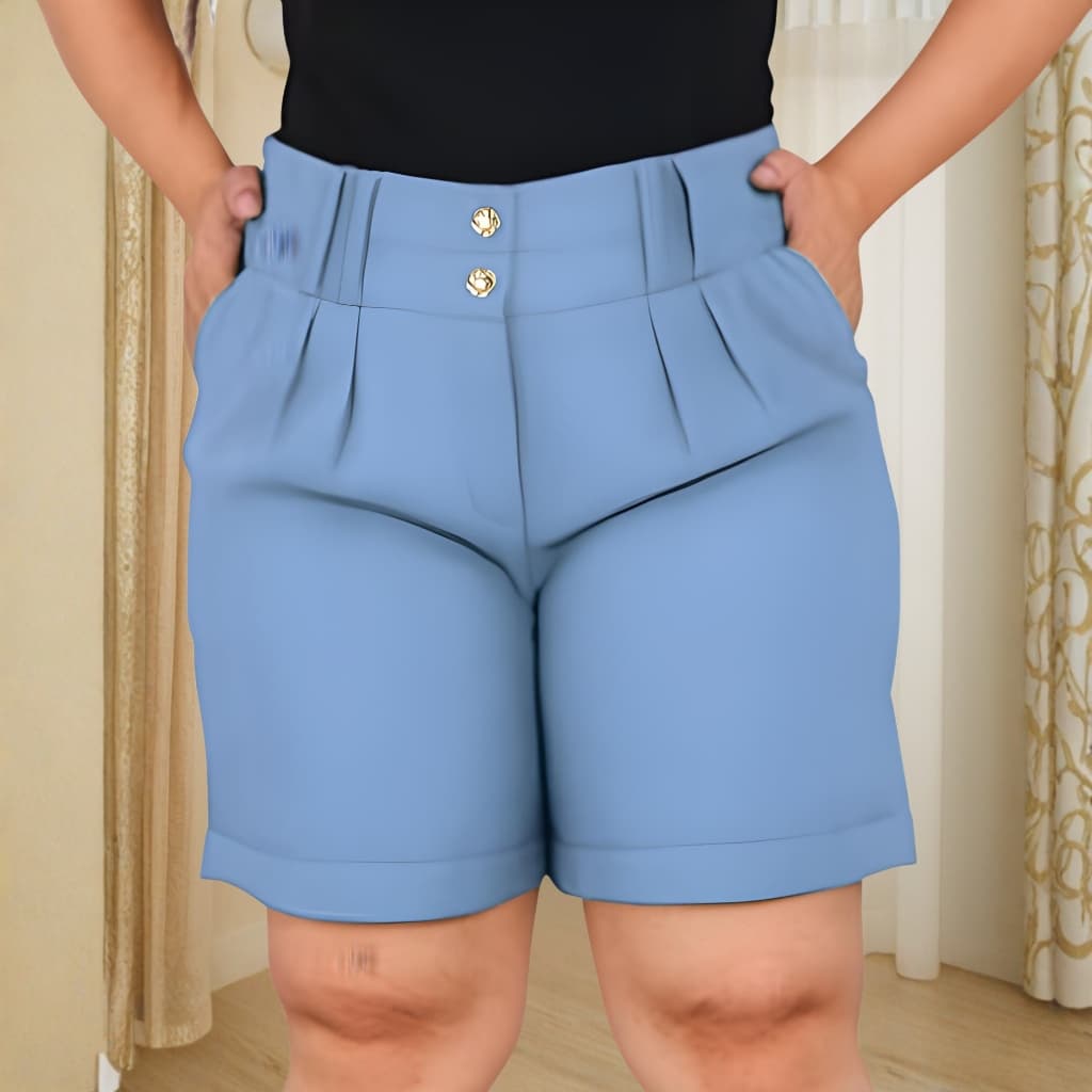 Bermuda Alfaiataria Feminina Linho | Casual Chique Tecido Leve Tendência Verão 2025