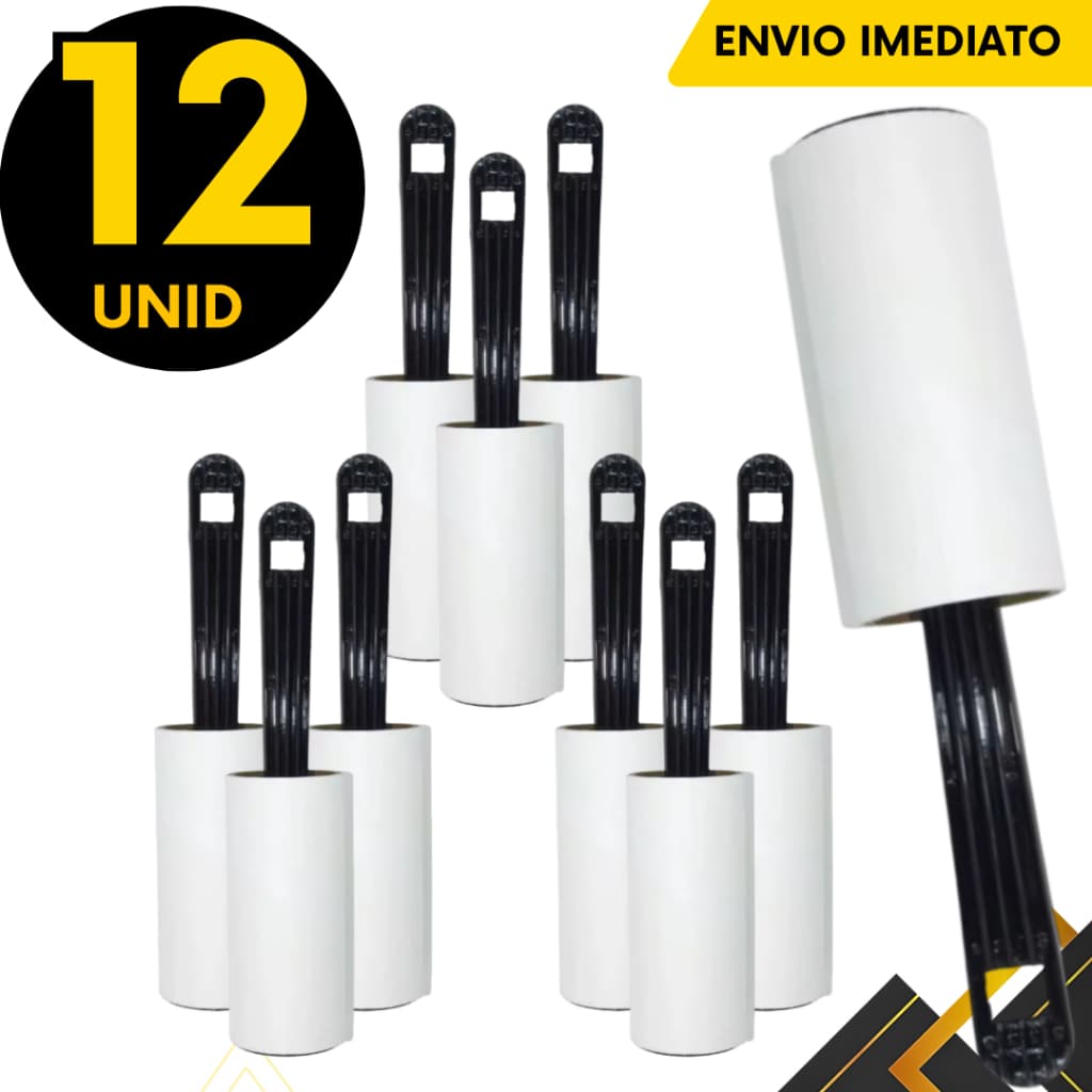 Kit 3 a 12 un - Rolo Adesivo Tira Pelos e Fiapos para Roupas e Estofados