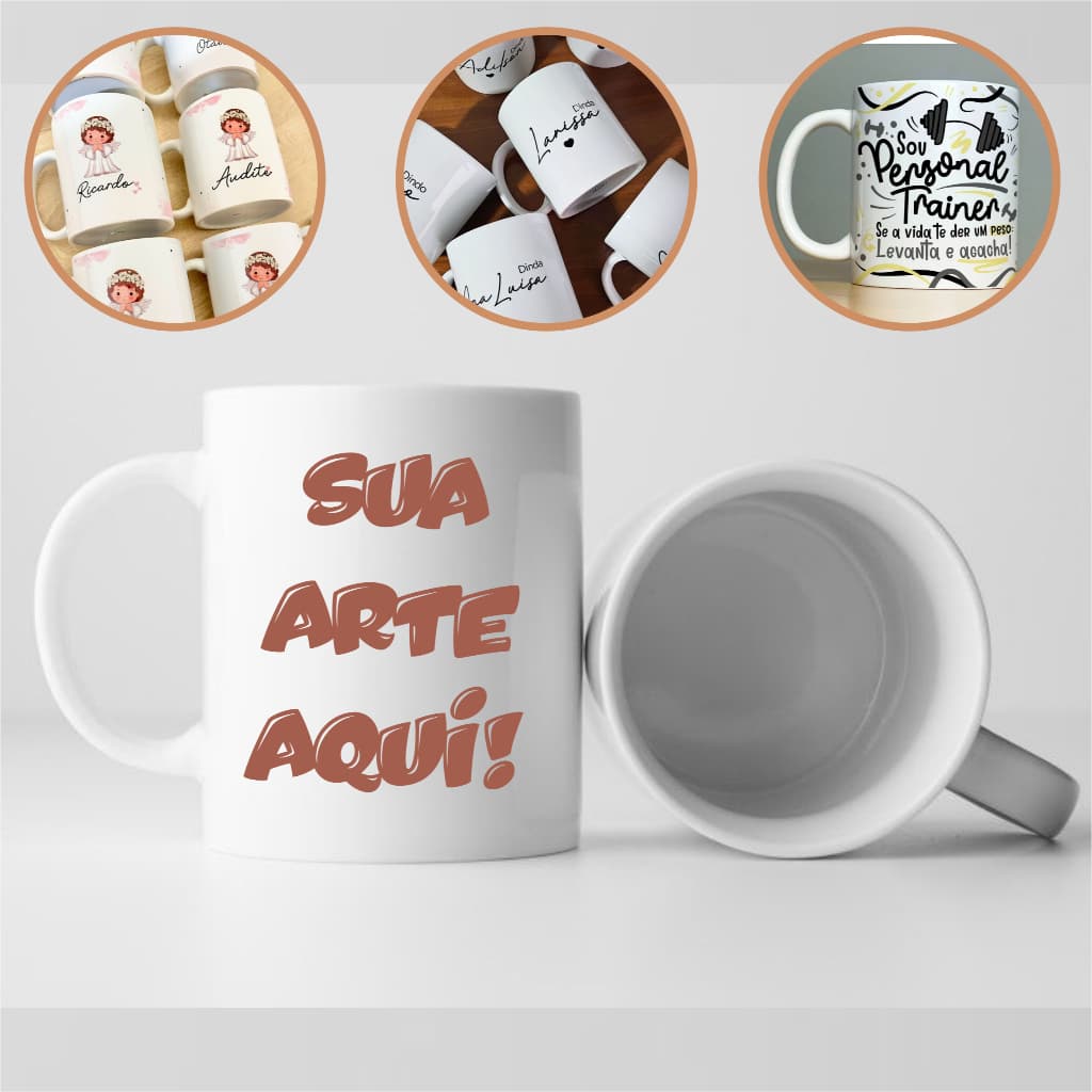 Caneca Personalizada de Porcelana Branca Com Foto E Frases Com Inicial e Nome Ou Do seu Jeito