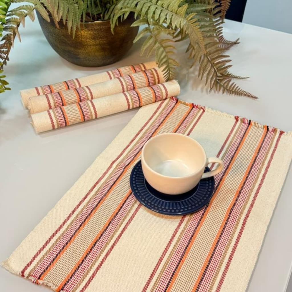 kit 4 Peças Jogo Americano - Café da Manhã Almoço Jantar Delicado Sofisticado