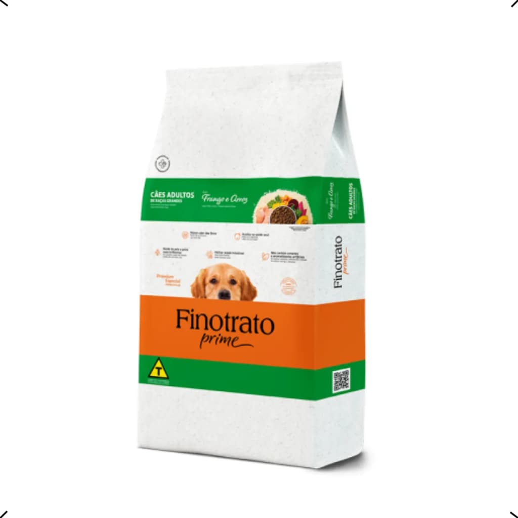 Ração Finotrato Prime Frango e Arroz Cães Adultos De Raças Grandes 15kg