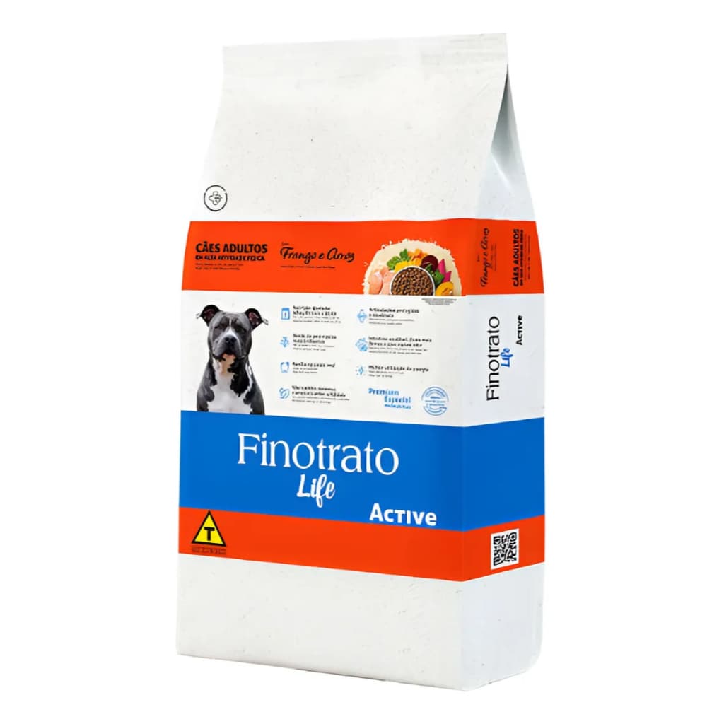 Ração Finotrato Active Frango e Arroz Cães Adultos 15Kg