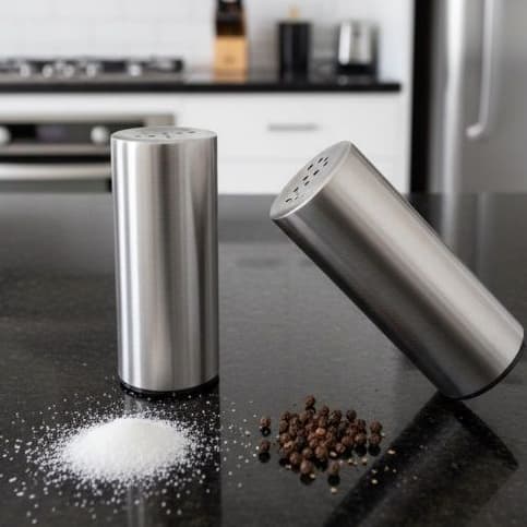 Conjunto Pimenteiro E Saleiro Temperos De Mesa Inox Cozinha