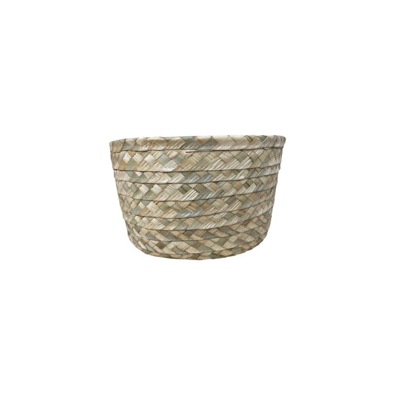 Cesto de Palha Natural com fundo MDF 25x15 Decorarivo Organização