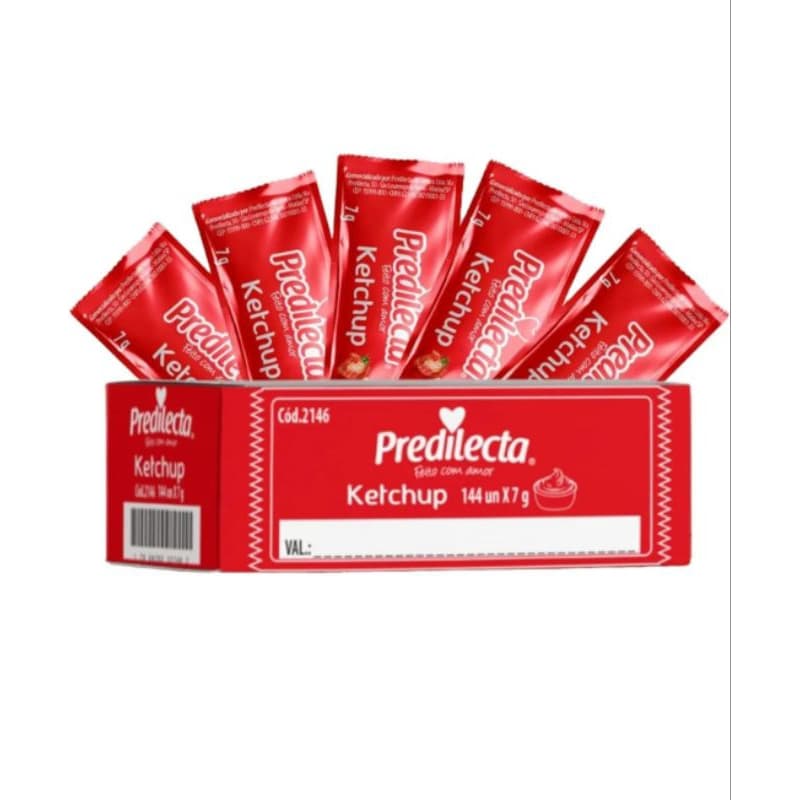 Ketchup Sachet Predilecta 1cx 144uni (1 caixa com 144 unidades)