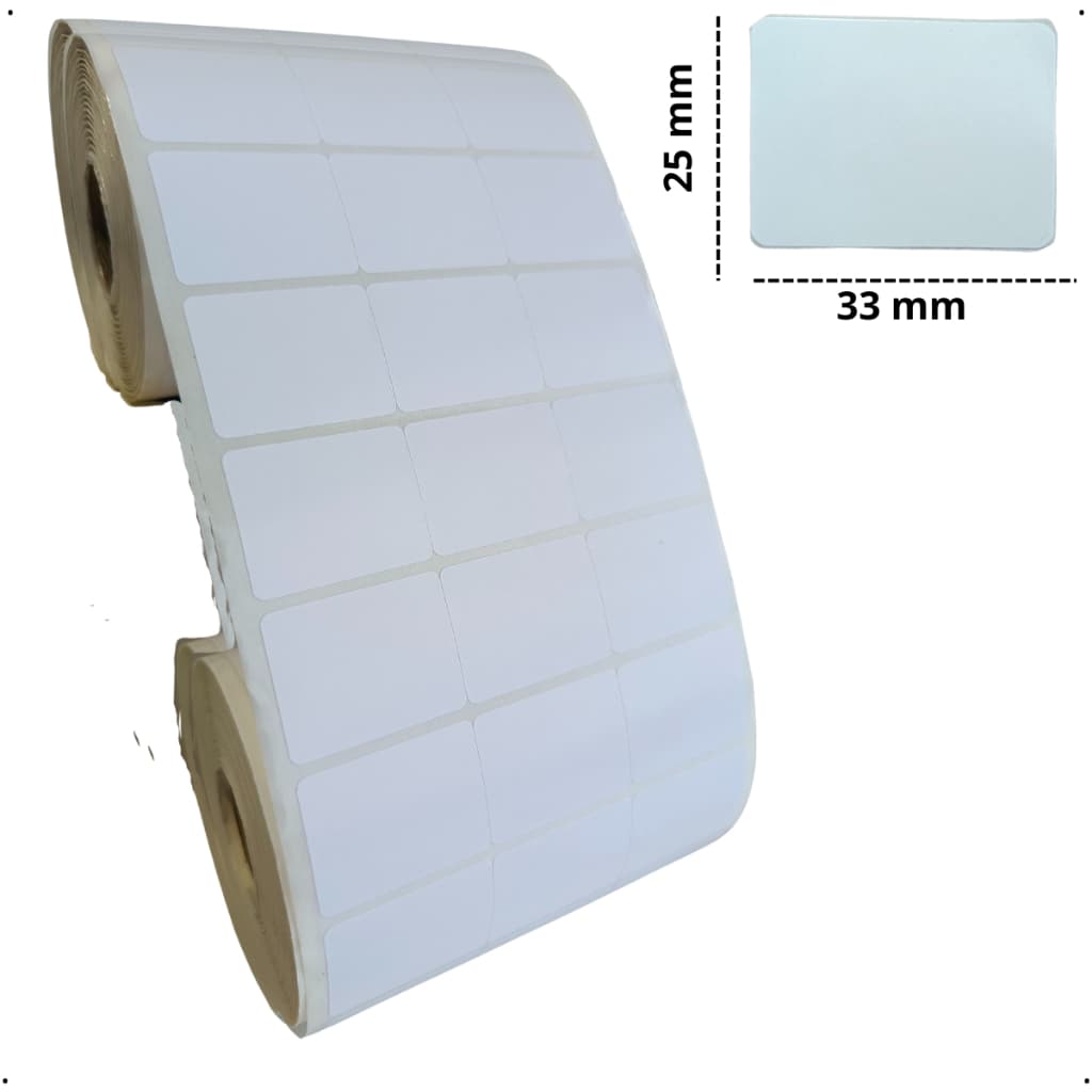 Etiqueta Adesiva Codigo De Barras 33x25mm (3 colunas) couche p/  etc - rolo c/3000 (27mtrs)