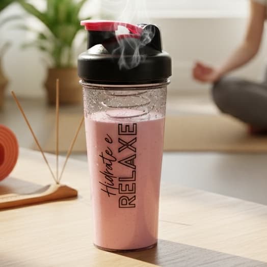 Coqueteleira  para Academia Shakeira com Esfera Misturadora ROSA 600 ml