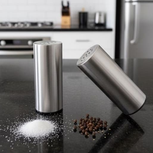 Conjunto Pimenteiro E Saleiro Temperos De Mesa Inox Cozinha