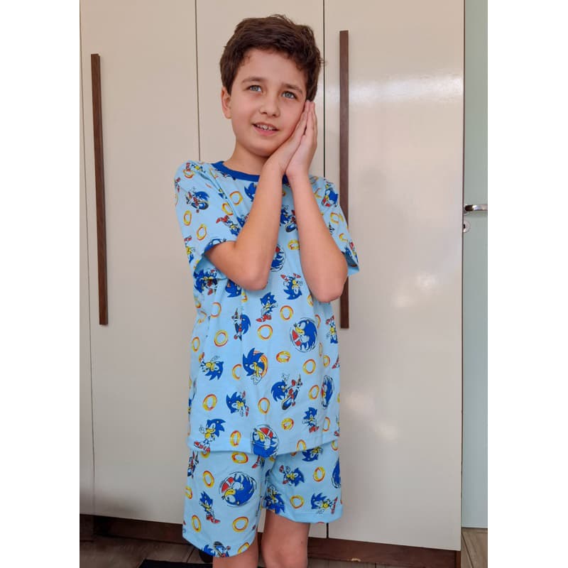 Pijama Infantil Sonic Estampado – Conforto e Estilo 2 a 14 anos