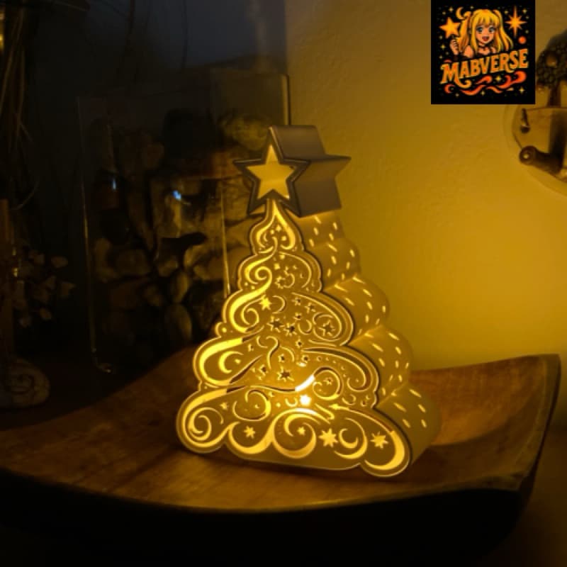 Mini arvore de Natal luminária abajur + vela de led