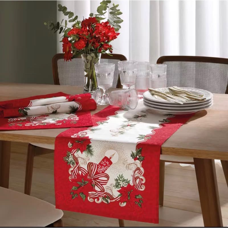 Trilho de mesa natal decoração natalina passadeira toalha mesa posta ceia natal natalino decoração