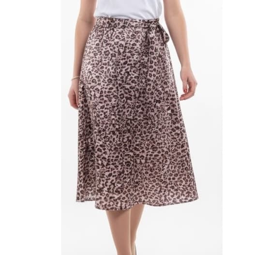 Saia midi,  saia de cetim, saia estampada animal print, saia moda evangélica