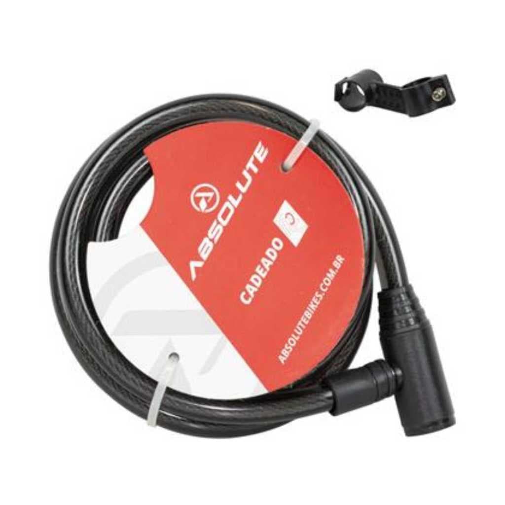 Cadeado Bike Absolute 1,50m x 12mm Espiral Com Chave e Suporte Oferta