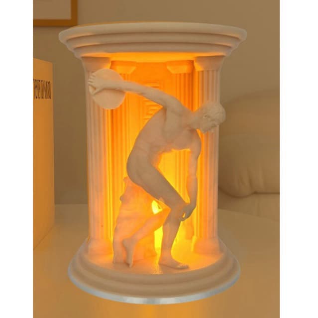 Estátua Luminária Hermes deus grego Esportes - exclusiva une arte clássica e design moderno
